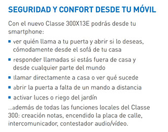Características monitor Videoportero Tegui Clase 100