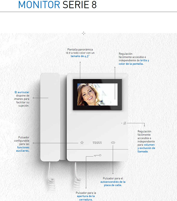 Características  Interfonos Tegui Serie 8