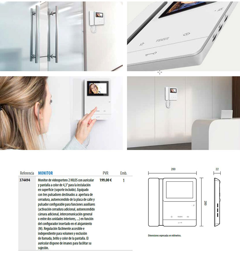 Características  Interfonos Tegui Serie 8
