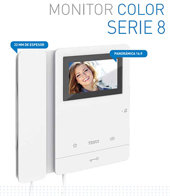 Características de monitores de videoporteros Tegui